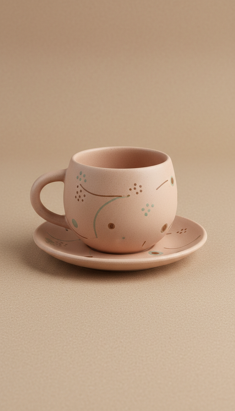 Blush clay limited-edition cup and saucer set